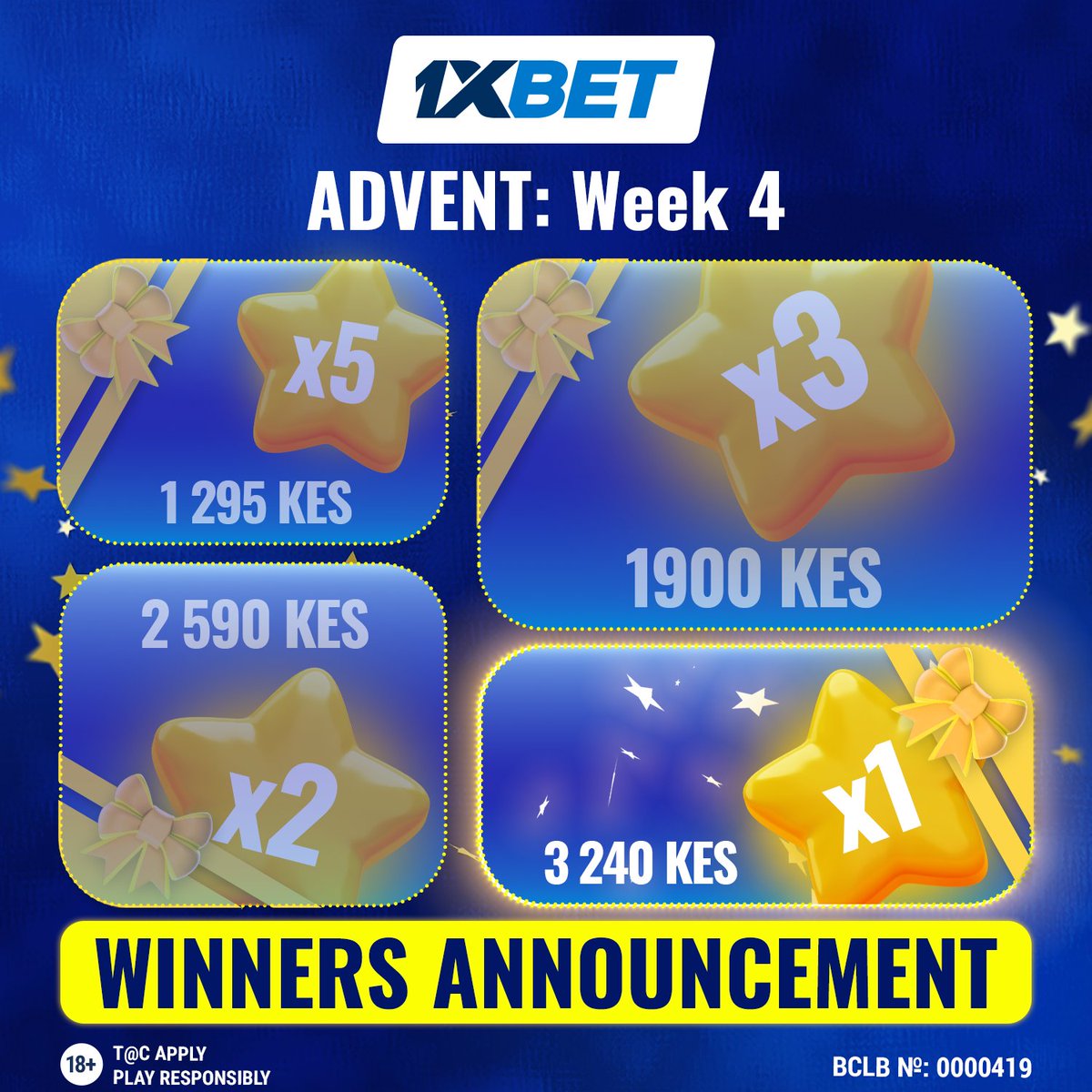 1xbetkenya_'s tweet photo. 🎉 The Advent Box is Open!
🎁Scroll to reveal this week’s prize and winner!
📜 Congrats to: 595976801
Thank you for celebrating with us! See you next year 🎆
#1xBetAdvent #AdventContest #1xBet https://t.co/4RiYBp6rY6