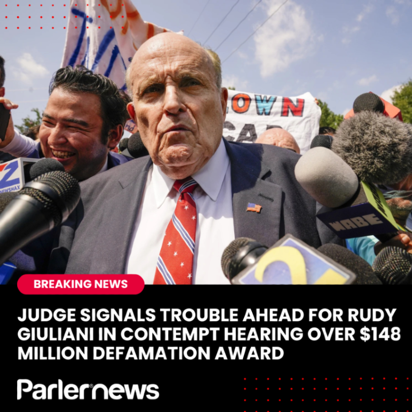parler_social's tweet image. 🚨 Judge warns Rudy Giuliani ahead of contempt hearing over $148M defamation award to Georgia election workers. Assets, including his Palm Beach home, could be at risk. Hearing set for next Friday. #RudyGiuliani #Defamation #Election2020 Link In Bio