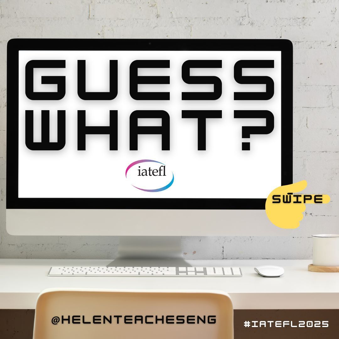 HelenTeachesEng's tweet image. 1 month ago today (when I had the flu) I heard my #IATEFL2025 Conference speaker application for #IATEFLEdinburgh has been accepted!
&quot;Three #LearnerCentred coaching practices to empower autonomous learners &amp;amp; teachers&quot; 45min workshop on Tues 8 April 2025
iateflconference.org