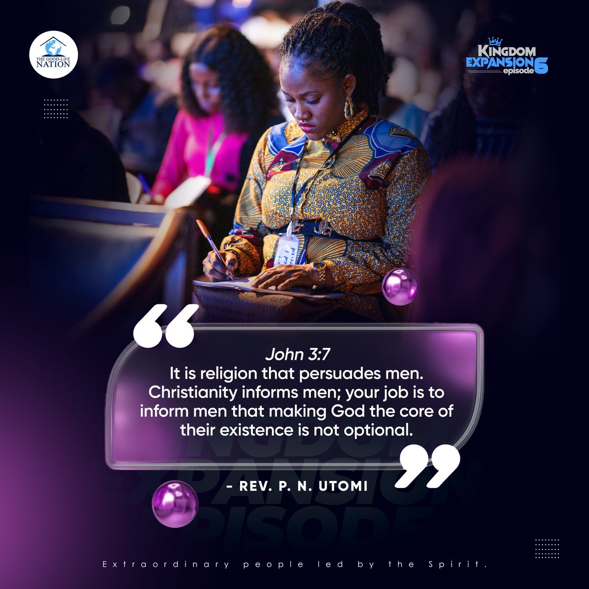 John 3:7. It is religion that persuades men. Christianity informs men; your job is to inform men that making God the core of their existence is not optional. -RPN