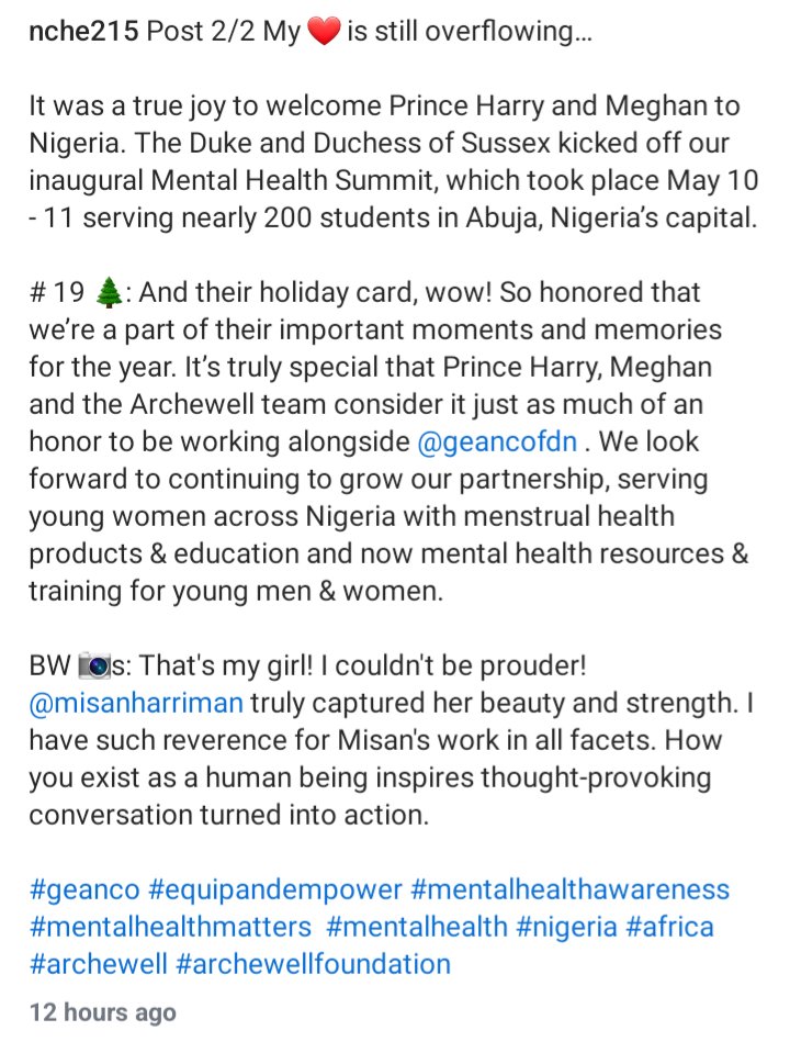 Kay Ross-Levy 🌺 (@kayross96) on Twitter photo #ASussexSeasonsGreetings 🌲
<a href="/GEANCOFDN/">TheGEANCO Foundation</a> #ArchewellFoundation
#HarryAndMeghanInNigeria 🇳🇬 #ASussexSeasonsGreetings 🌲
<a href="/GEANCOFDN/">TheGEANCO Foundation</a> #ArchewellFoundation
#HarryAndMeghanInNigeria 🇳🇬