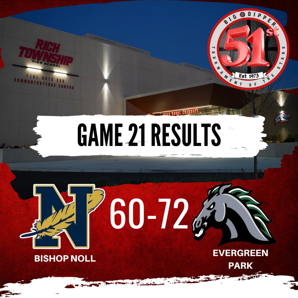 RichTownshipHS's tweet photo. #Dipper51. Day 3, Session 2, Game 1: Evergreen Park defeated Bishop Noll 72-60 to secure their spot in the Championship 5th Place Game. https://t.co/A7A6rzBkPr