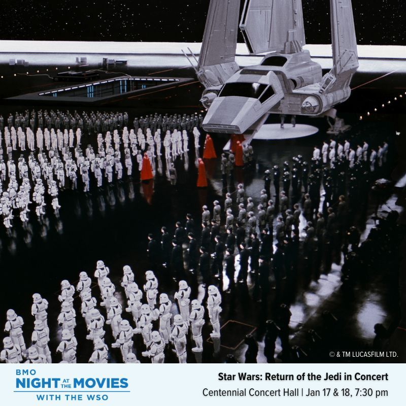 WpgSymphony's tweet image. 🎬✨ Witness the epic conclusion of the original trilogy with live music. Don’t miss it! 🌌 Tickets: buff.ly/3YXmoPe.

Presentation licensed by @DisneyConcerts. © All rights reserved.

#StarWarsInConcert #ReturnoftheJedi #LiveOrchestra #WSO #WinnipegEvents #OnlyInThePeg