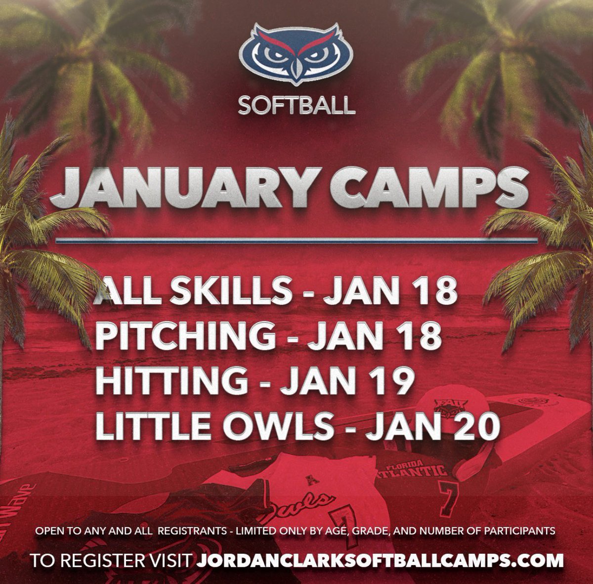 FAUSoftball's tweet photo. Come camp and visit the beach with us!

                        🌊☀️🌴🥎 https://t.co/CdcaCqyDwV