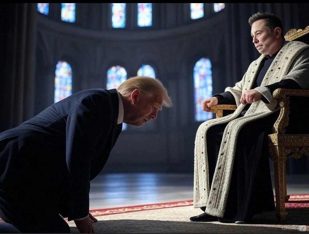 AgentQUSA's tweet photo. @LangmanVince @bennyjohnson Only when Trump ever gets off his knees for his Daddy Elon https://t.co/bqxx9FX1eQ