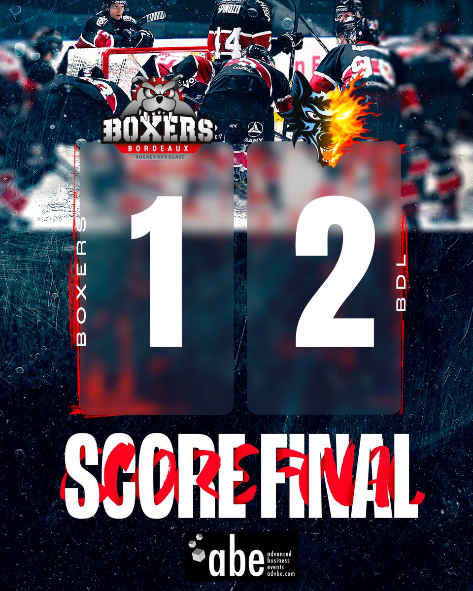 BoxersBordeaux's tweet photo. Les boyz ont tout donné ce soir dans un match intense face aux Brûleurs de Loups de Grenoble. 😮‍💨 Malgré leurs efforts, ils s’inclinent 1-2 en prolongation. On relève la tête et on se concentre sur le match de lundi ! ☄️💥 https://t.co/WYmKj2iISt