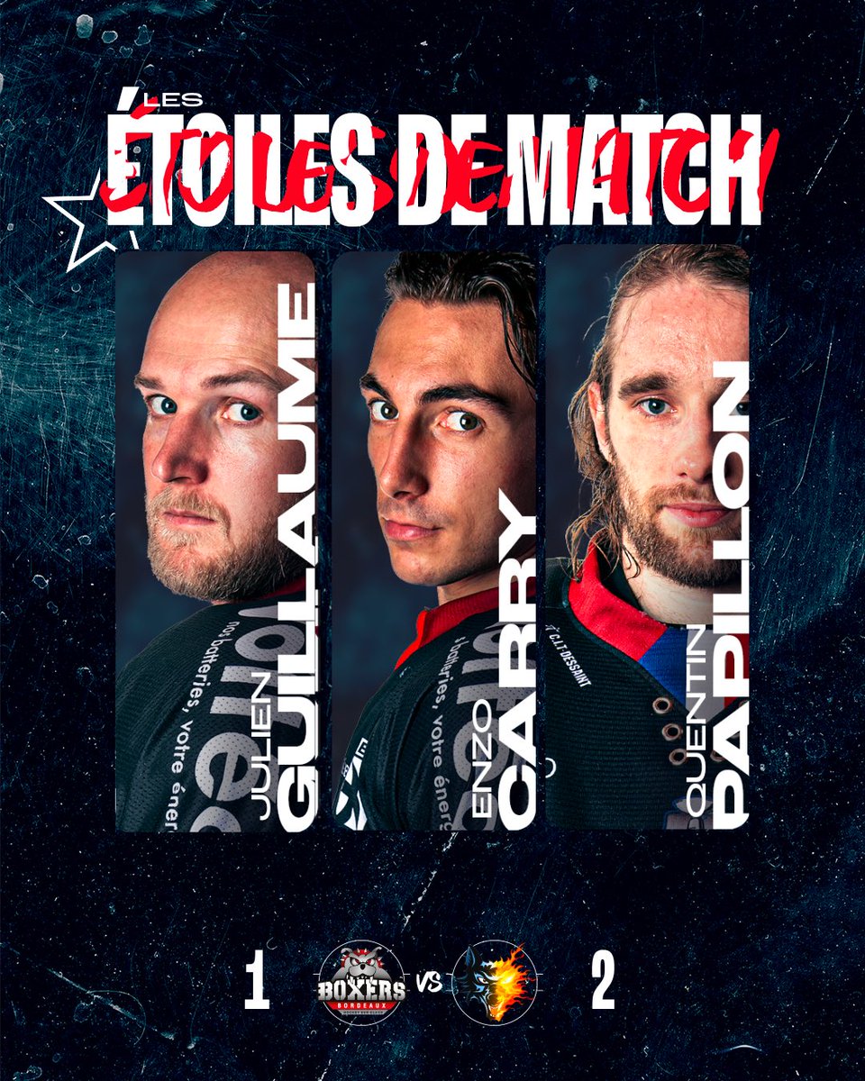 BoxersBordeaux's tweet photo. Les boyz ont tout donné ce soir dans un match intense face aux Brûleurs de Loups de Grenoble. 😮‍💨 Malgré leurs efforts, ils s’inclinent 1-2 en prolongation. On relève la tête et on se concentre sur le match de lundi ! ☄️💥 https://t.co/WYmKj2iISt