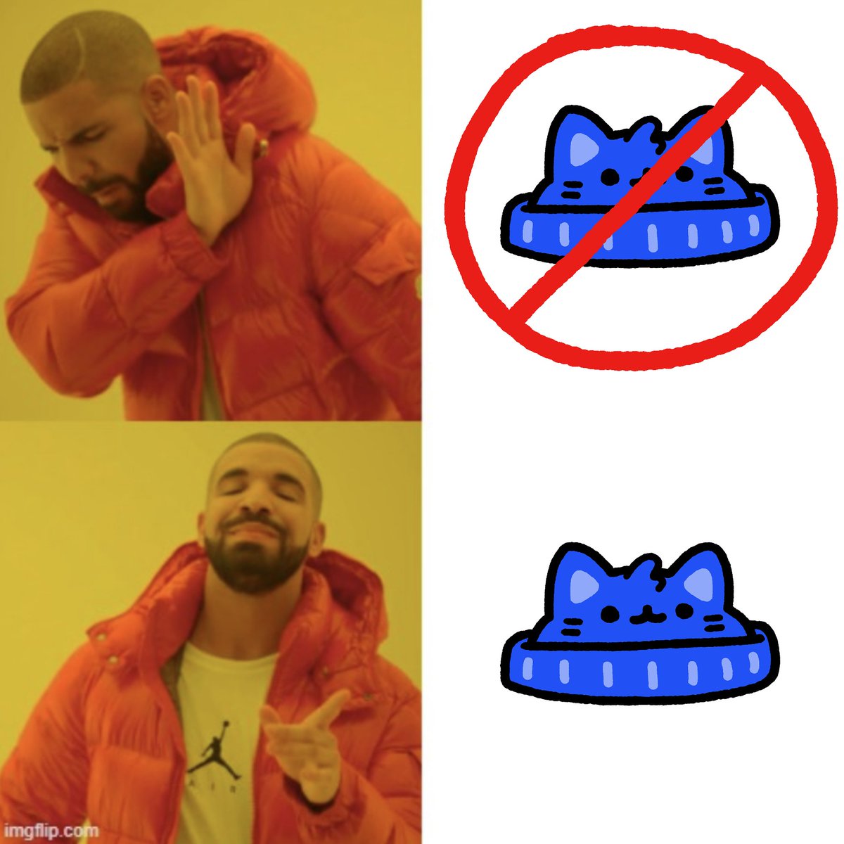 BasedCatHat's tweet photo. drake knows the $CatHat stays on https://t.co/LE84pkuHGK