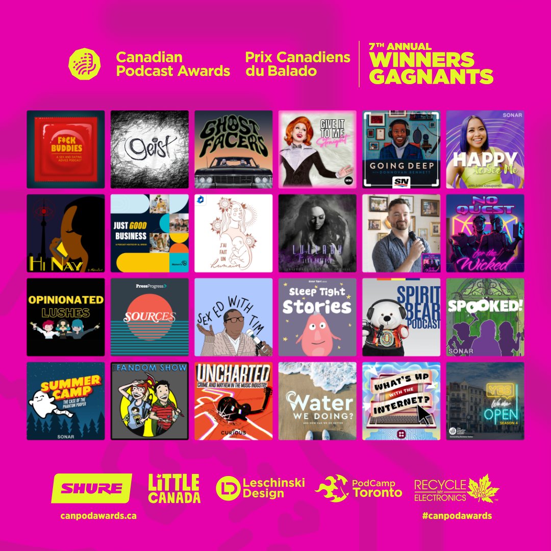 🎉 Celebrating the brilliance of Canadian podcasting at the 7th Canadian Podcast Awards! 🍁 Huge congratulations to all the winners and nominees who captivated us with their incredible storytelling and engaging content. #podcast #canada #canpodawards #canadianpodcasts