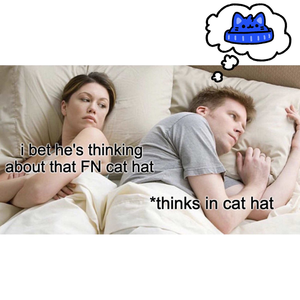 BasedCatHat's tweet photo. the hat stays on $CatHat https://t.co/ygWLCr8HRc