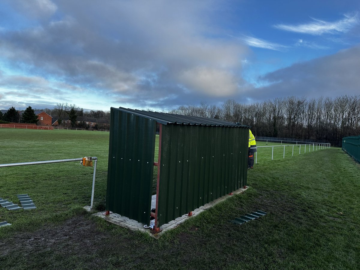RuabonRoversFC's tweet photo. CHRISTMAS WORKS 

A busy day down at The Rec. We’ve spent the day resetting perimeter barrier posts, we’ve also put up sponsorship boards and started cladding our brand new dugouts. 

All this goes a long way to improving our village football pitch. 

#OurVillageOurTeam https://t.co/TMfBK9PFfE