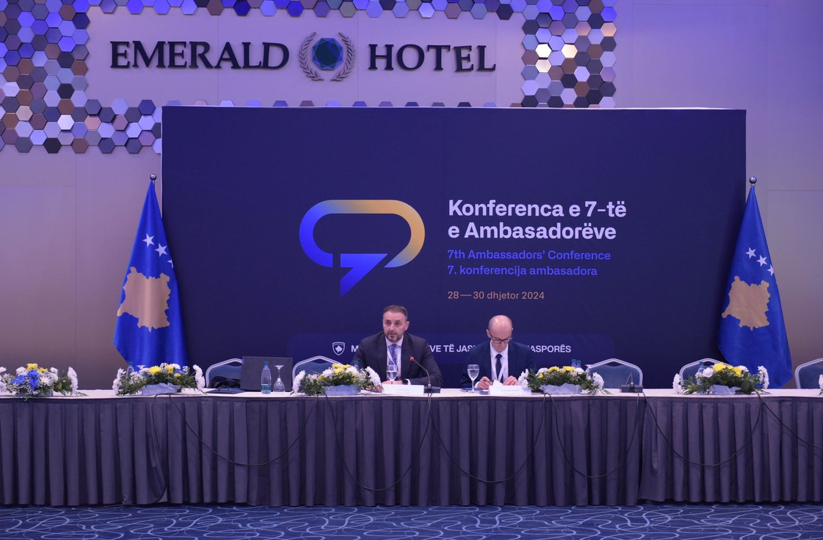 🌍 7th Ambassadors’ Conference – Republic of Kosova 🇽🇰 
Diplomacy is the backbone of Kosova’s global engagement – a powerful tool for fostering partnerships, promoting peace, and elevating our nation’s standing on the international stage. 
#KosovoDiplomacy #AmbassadorsConference