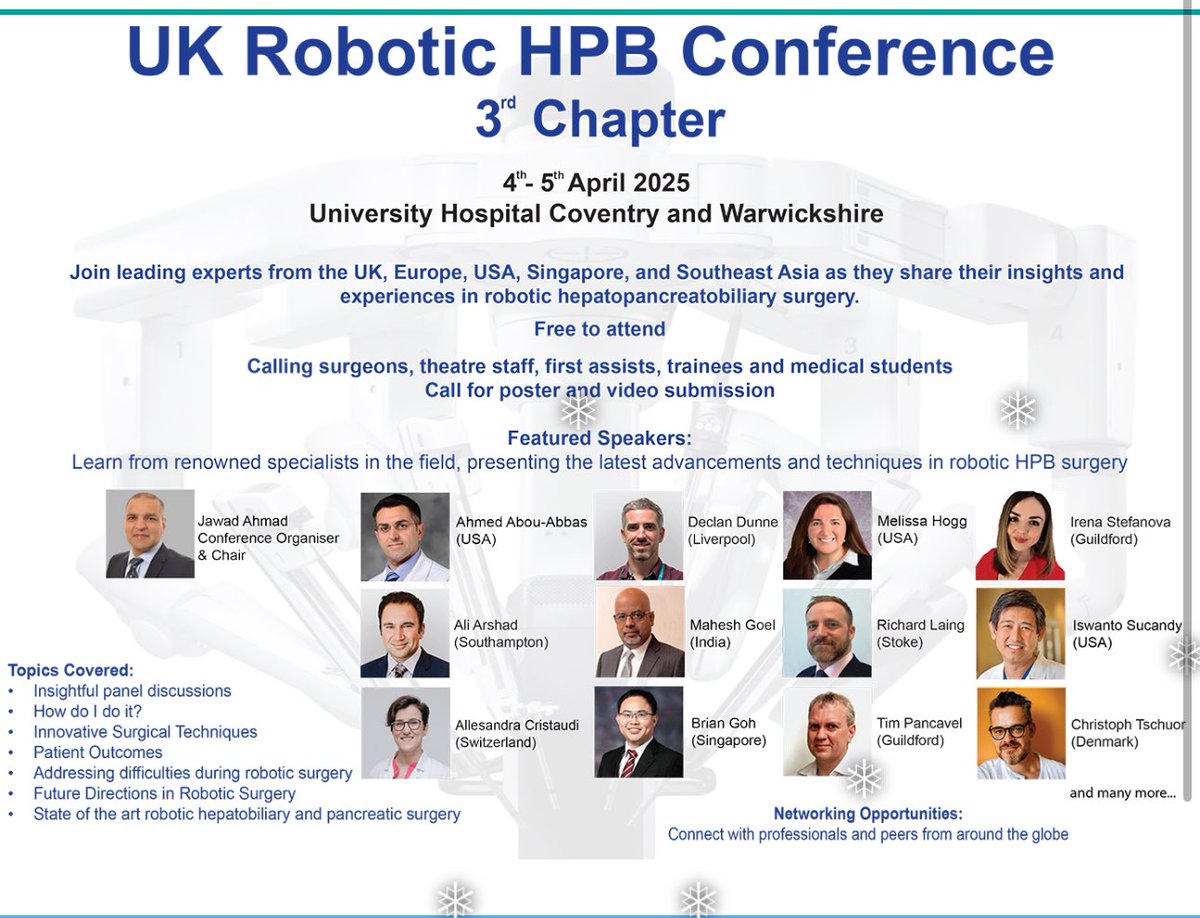 So thrilled to be joining world experts in robotic HPB surgery! Thank you Dr Ahmad for the kind invite..

mededcoventry.org/Courses/Gastro…