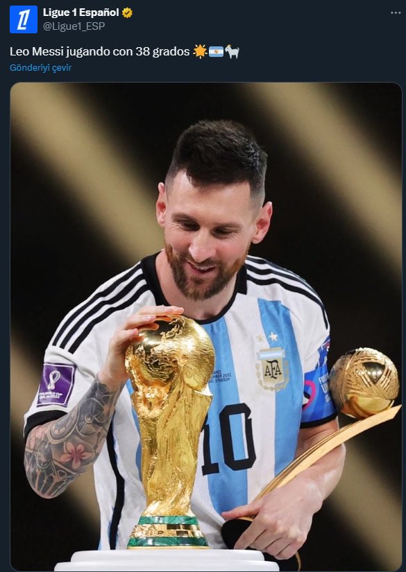 Fransa Lig 1’in resmi hesabı, Cristiano Ronaldo’nun "Sözümün arkasındayım. Suudi Arabistan Ligi, Fransa Ligi'nden daha iyi. 38, 39, 40 derecelik havalarda koşmayı deneyin ve görün. Fransa'da PSG dışında takım yok” laflarına karşılık bu tweeti paylaştı:

“38 derecede oynayan Leo