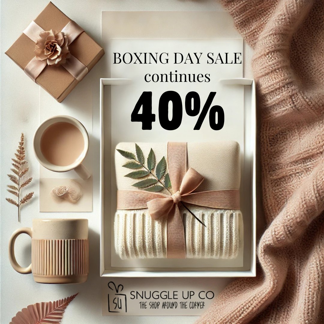 The Boxing Day Sale continues! Enjoy 40% off until midnight, December 31! It's your last chance to grab cozy gifts, seasonal must-haves, and more at unbeatable prices. #BoxingDaySale #HolidaySavings #LastChance #40PercentOff #ShopAndSave #SnuggleUpCo #CozySeason #EndOfYearSale