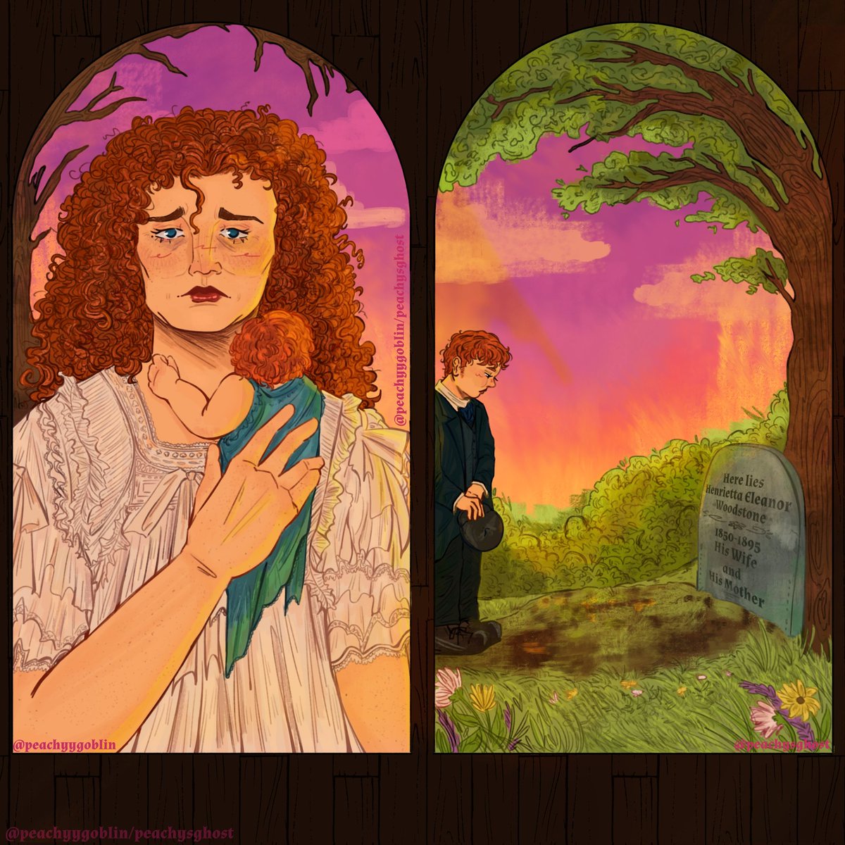 peachysghost's tweet image. Birth, Loss, and Inbetween 🌼🥀

#ghostscbs #cbsghosts #cbsghostsfanart #ghostscbsfanart hetty woodstone I will always love u ☹️☹️☹️