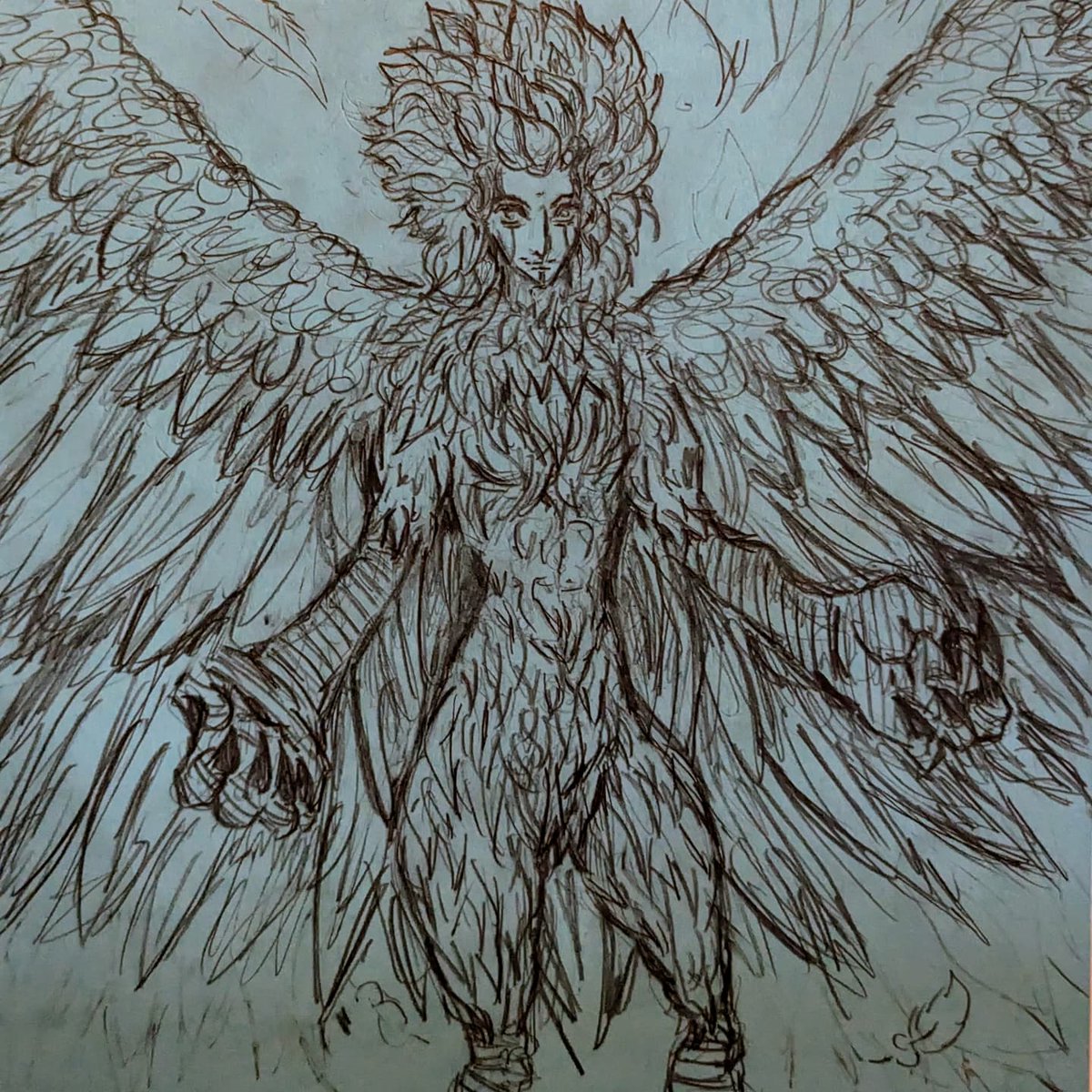 My bearded vulture OC Torvik, from my #WIP #horror story concept 😌🐥

#OC #art #beardedvulture #horrorart #vulture #myart #traditionalart #artwork #sketch #horrorstory #horrorstories #horrorstyle #originalcharacter