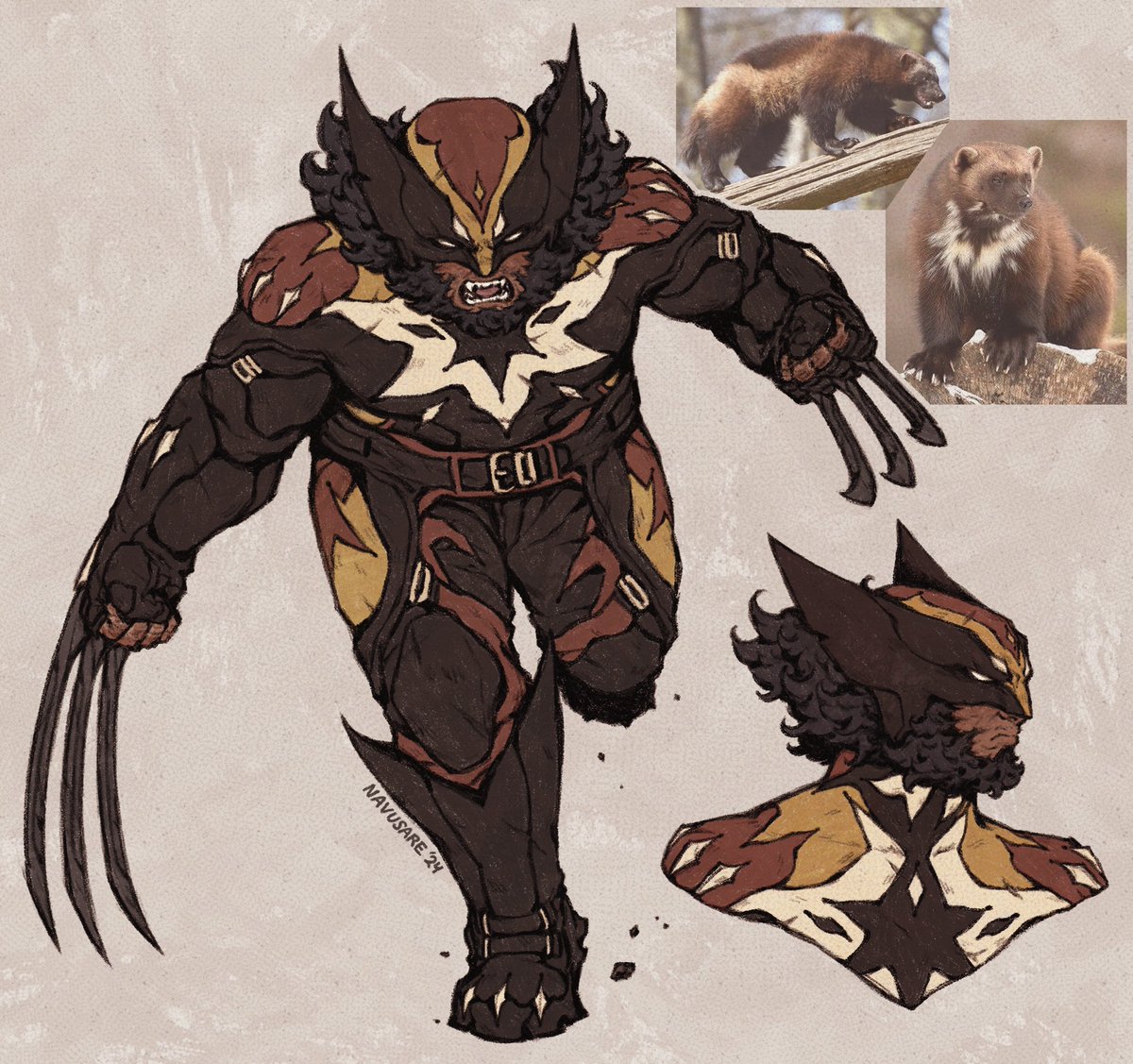 navusare's tweet image. on here it’s my wolverine design