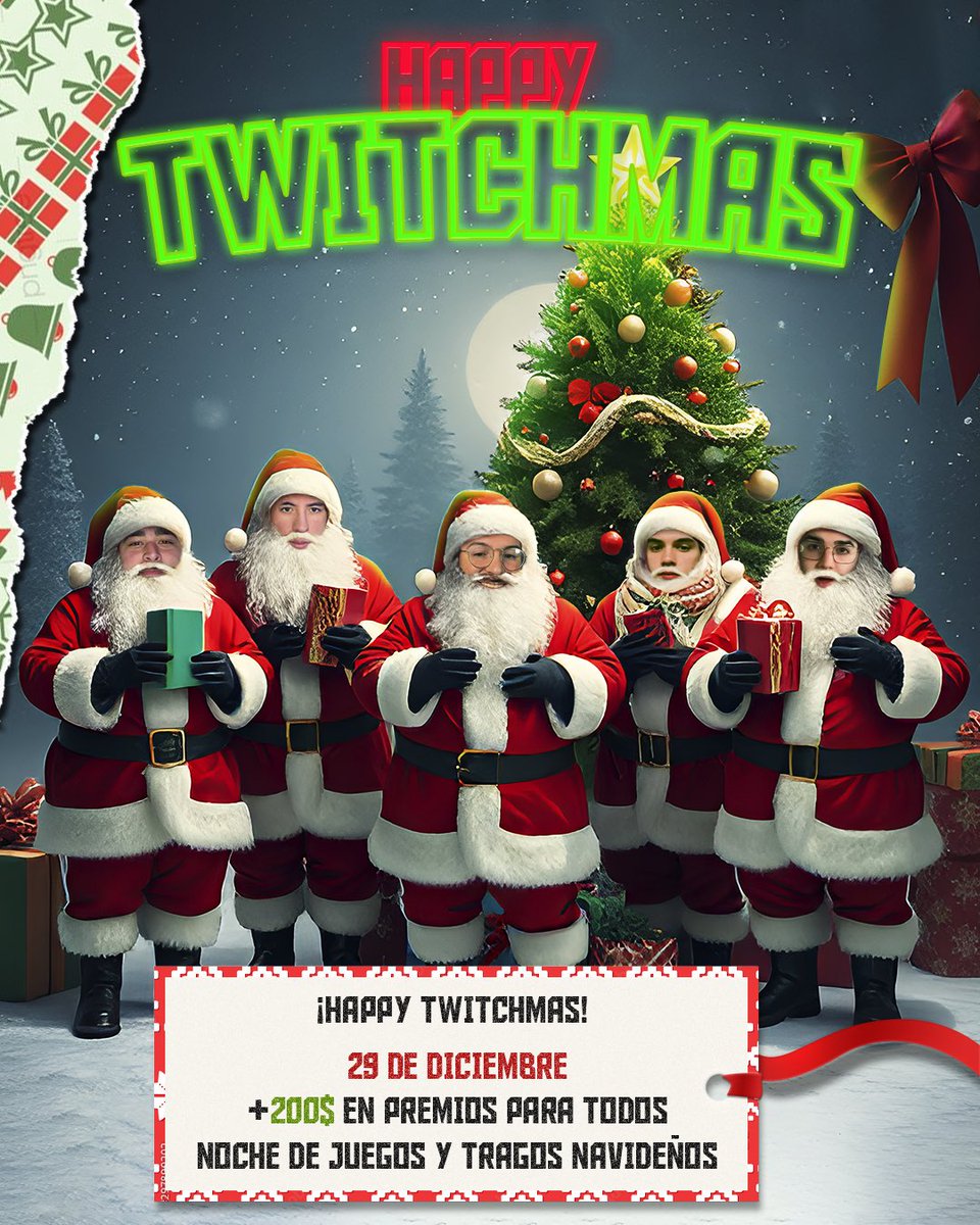 HAPPY TWITCHMAS!! 

29 de diciembre a las 10 p.m. (hora🇻🇪), llegaron los regalos para la comunidad de parte de <a href="/EduCastillo96/">EduCastillo96</a> <a href="/Javihero15/">Javihero</a> <a href="/Luorcito/">Luor</a> <a href="/garvisk17/">Garvisk</a> y mi persona.

Requisitos:

-Seguirnos.
-Etiquetar a 2 amigos.
-Estar presente en el stream.

(Leer el primer comentario)