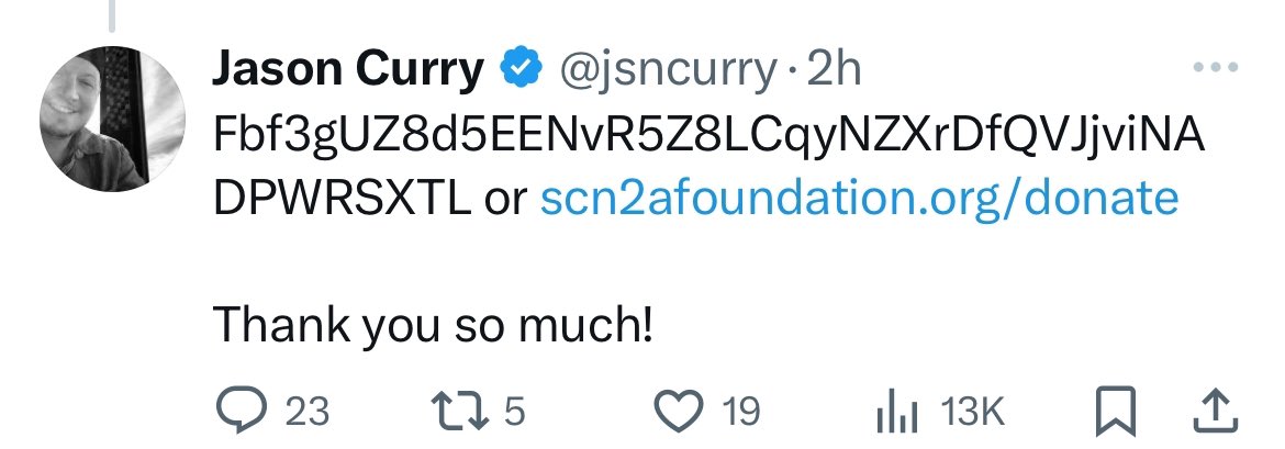 jwettcrazy's tweet photo. @DiamondHands29 @jsncurry @Tabatabaiei @blader @scn2agene You already have $200k in this worth of supply 
Just endorse this.

CA: 5Dm6C5wrTJkkup939F6puhv8jxFnF6aUA5uvpnspump

His Wallet: Fbf3gUZ8d5EENvR5Z8LCqyNZXrDfQVJjviNADPWRSXTL (HES TOP HOLDER) @jsncurry https://t.co/9hwgxg5fqO
