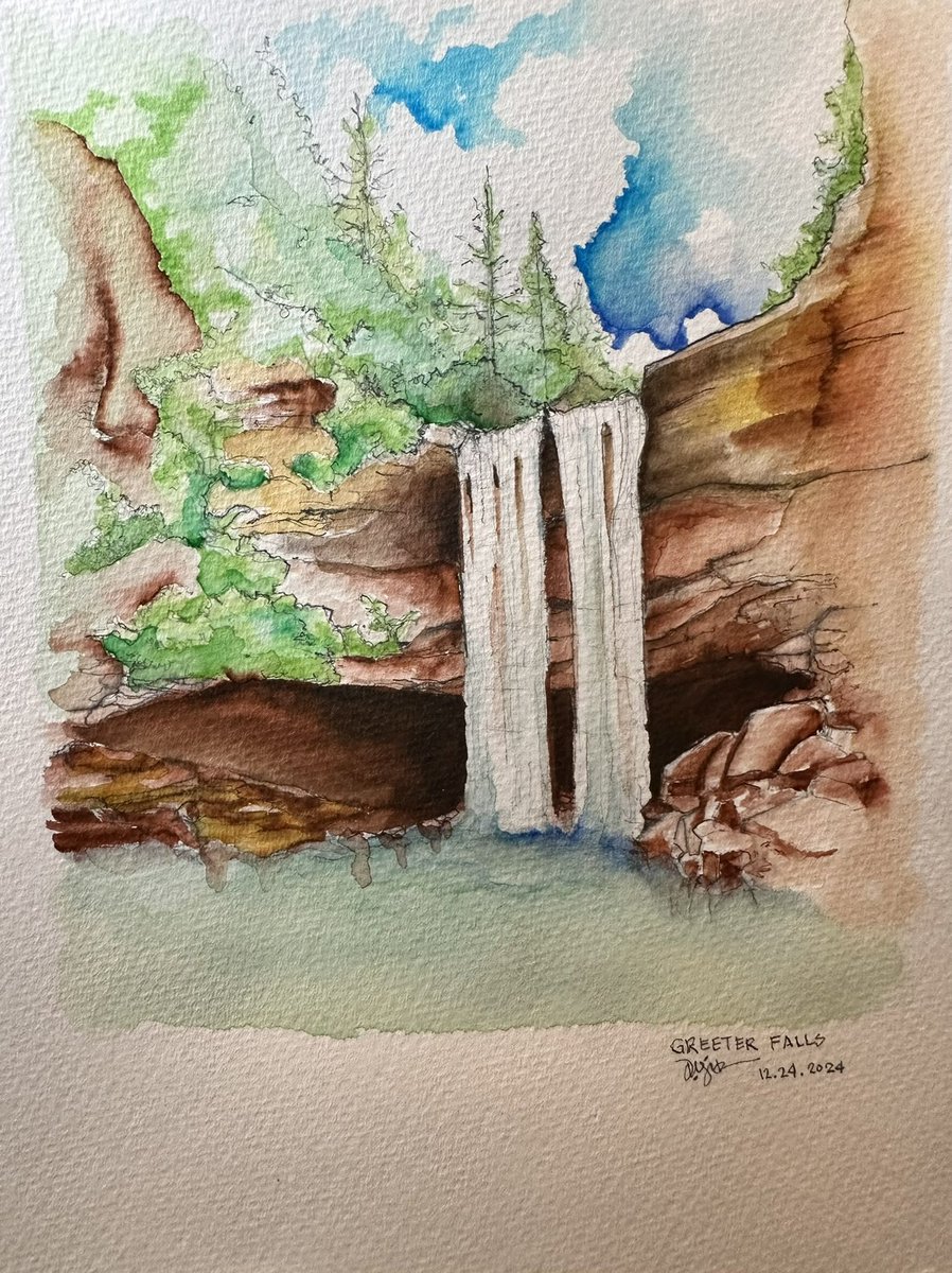 Doodlebags's tweet photo. #Greeterfalls #watercolor 
.
.
.
.
.
#art #illustration #doodlebags #doodle #draw #drawing #sketch #sketchy #watercolor #pencil #outdoors #travelsketch #sketchbook #sketchesbyarchitects #outdoortennessee #waterfalls  #beershebasprings https://t.co/HywgtJP46x