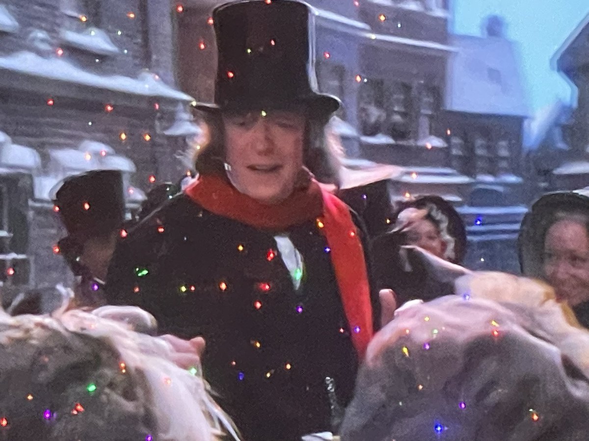 Still time to watch this, with Christmas tree lights reflecting on the screen.