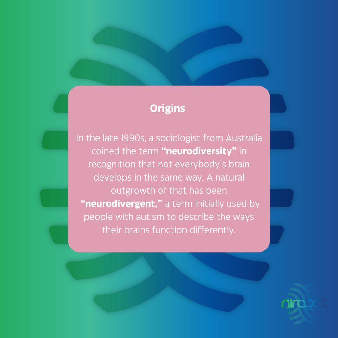 niraxxlife's tweet photo. What Does Neurodivergent Mean?
Courtesy of @BrainandLifeMag 

#Neurodivergent has been widely adopted as an alternative to "disorder" or "abnormal" and praised as an affirmation of #atypical #neurologic #strengths.

To read the full #article, visit: https://t.co/fC5ly4ZUL9 https://t.co/D6IBExB1oB
