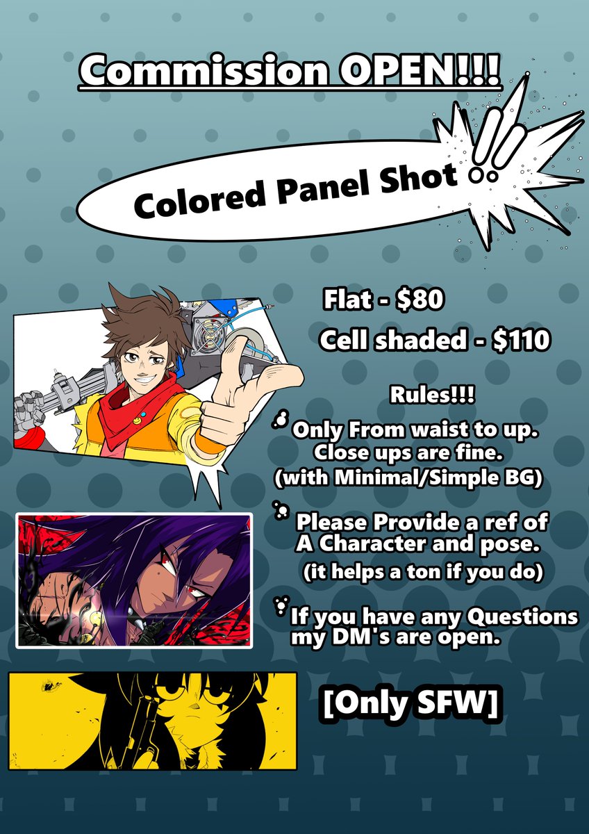TheDoodleChrome's tweet image. Gonna Open Emergency Commissions. need some money to pay bills sadly.
Opening up to 8 slots! :D this time i'll even do color panels.