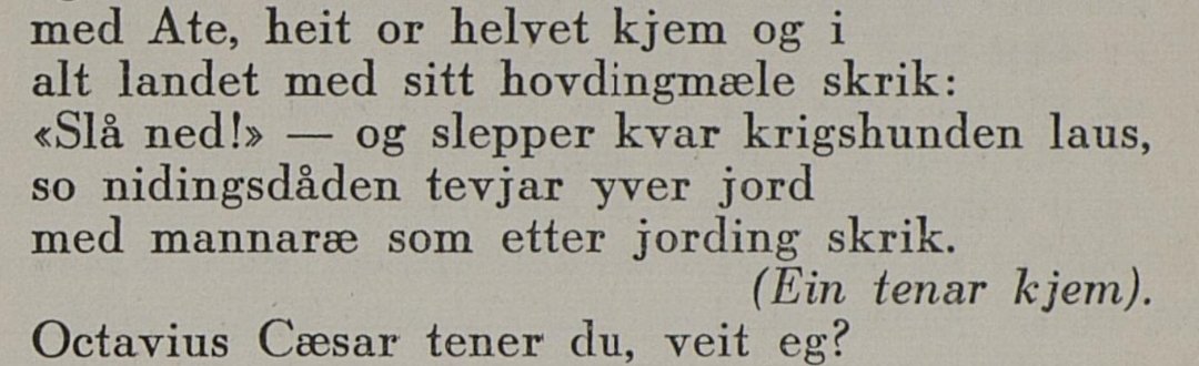 KennethJS's tweet image. &quot;Slå ned!&quot;- og slepper kvar krigshunden laus, så nidinggsdåden tevjar yver jord med mannaræ som etter jording skrik.
#nrksjakk @torbae
