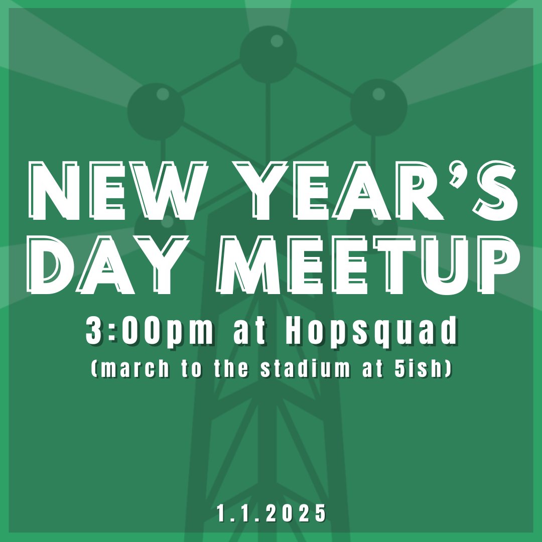 Join us for our annual New Year's Day Meetup! We'll start at Hopsquad, where we will buy a round of beers and snacks. Then for the last beer of the day, we'll march over to where this tradition started: the street next to the construction site that became Q2 Stadium.
#AustinFC
