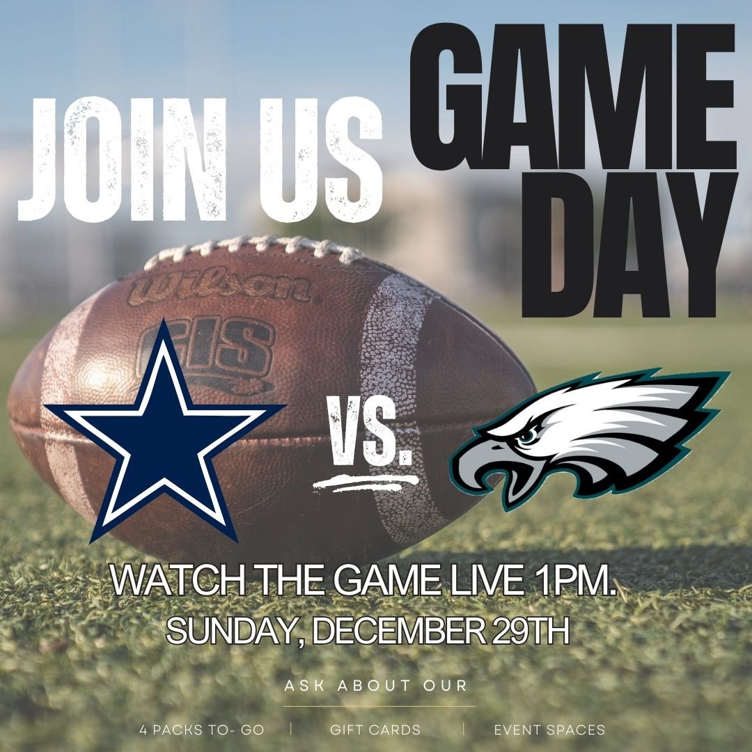 If you’re gunna sit on the edge of your seat and bite your nails, we’d rather you do it in the house. Come watch the 🦅 🏈 tomorrow at Dock Street South, game on at 1pm on the projector with sound.