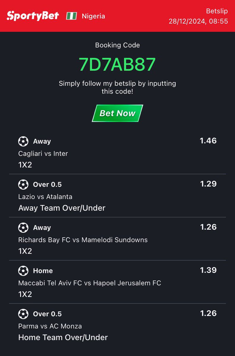 Congratulations 🎊 
Today game won 🏆 
DM if you’re interested
