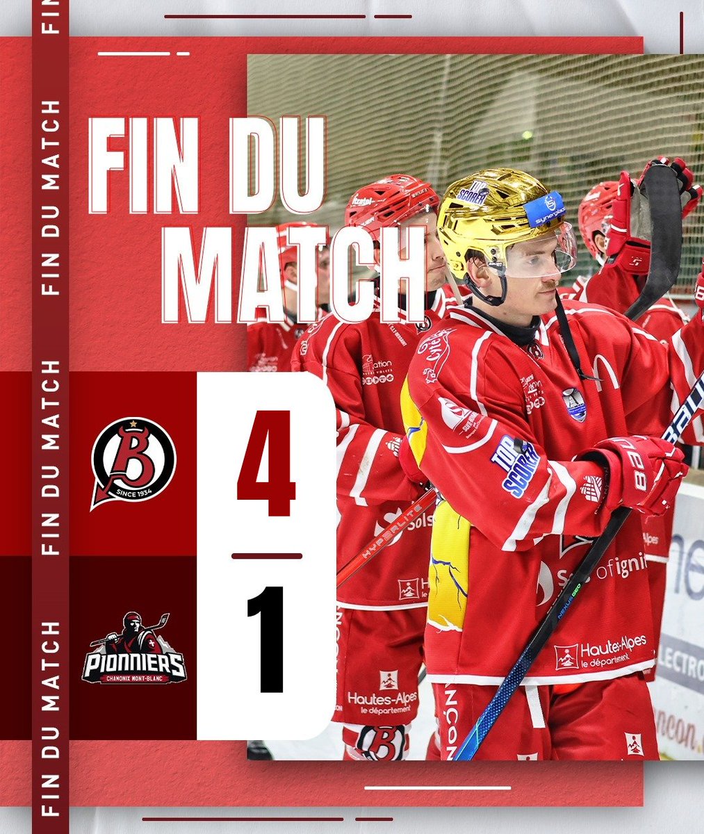 DiablesRouges05's tweet image. ⏱️ 60’ | BRI 4️⃣ - 1️⃣ CHA

BIIIIMMM 💥💥

Face une équipe des @PionniersHockey difficile à manier, les Rouges ont réussi à trouver les ressources pour récupérer les 3️⃣ points et vous offrir une dernière victoire à domicile en 2024 ! 🥳🥳

🏒 Barnaby JR, Penet, Lemay (x2)

#BRICHA