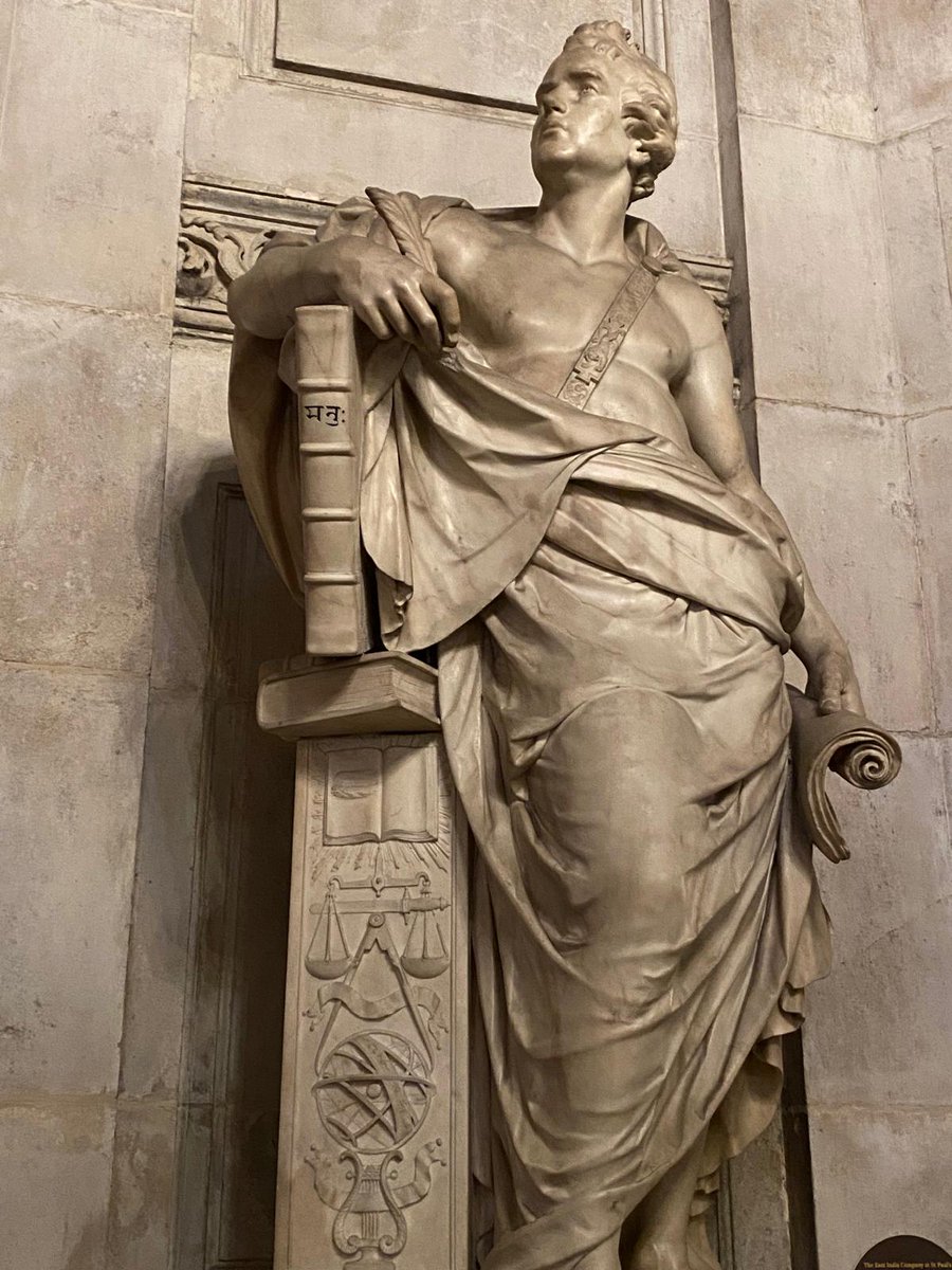 Attended a carol service at St Paul's Cathedral in London this week and saw this memorial to Sir William Jones.
At the base of the monument is 'Brahma, Vishnu, Shiva,' a depiction of Sagar Mantan, and the Kurma (Courma) Avatar. In a Christian cathedral.