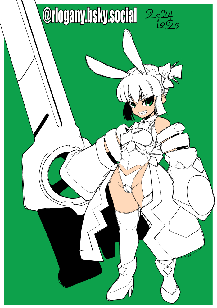 今日の朝ラフ
某でっかい武器持った美プラ的に
なのでフレームに収まってません( 