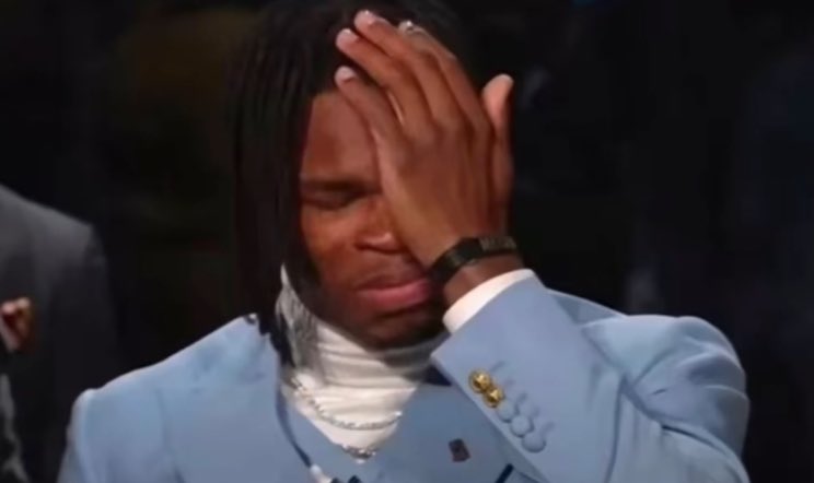 thewheelreal2's tweet photo. Travis Hunter after realizing his girlfriend is a better two-way player than him https://t.co/BCGgzlXlMp