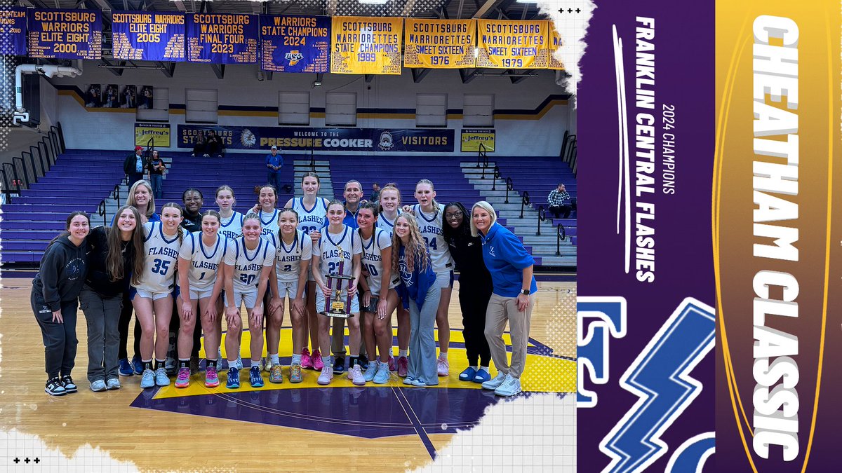 Congratulations to the Franklin Central Flashes - 2024 Donna Cheatham Classic Champions! They defeat Columbus North 62-45 in the championship game!