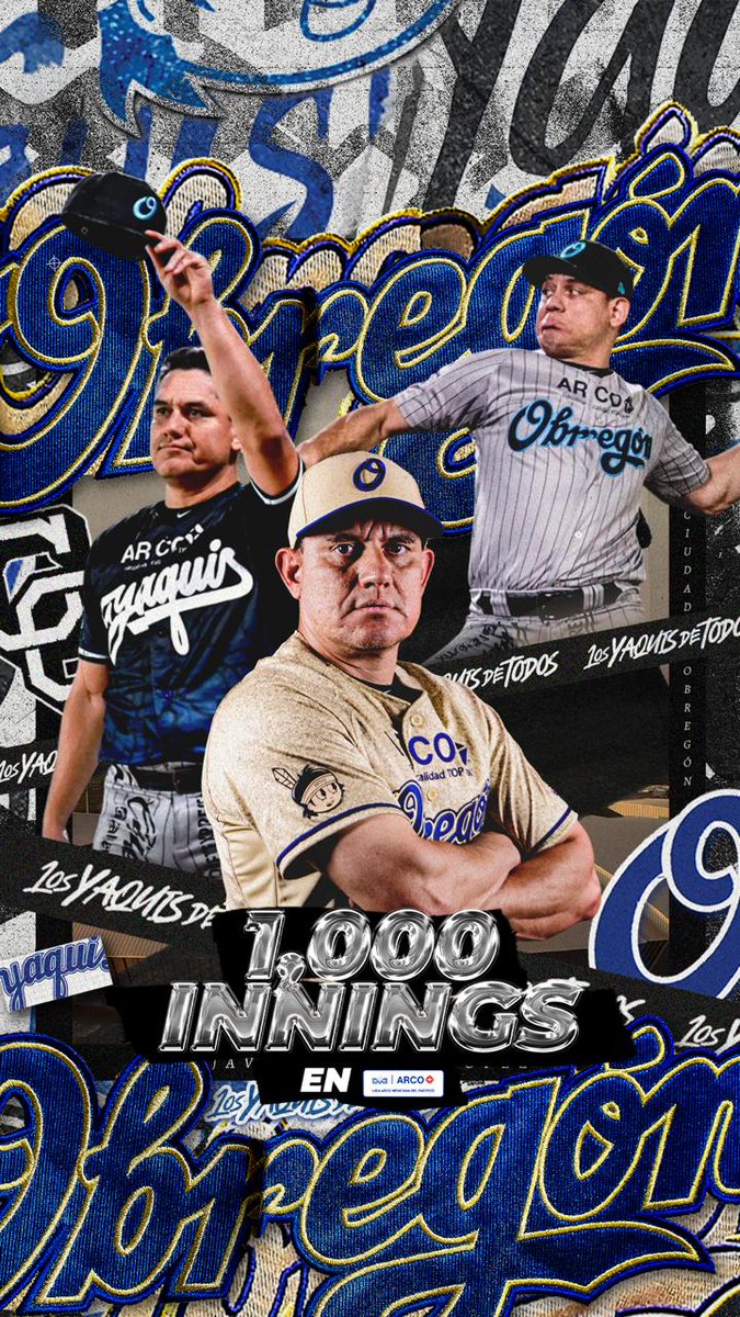 👑𝗥𝗲𝘆 𝗱𝗲 1️⃣0️⃣0️⃣0️⃣  𝗕𝗮𝘁𝗮𝗹𝗹𝗮𝘀🫡
🏹El estelar Javier Arturo López llega a mil innings lanzados en @liga_arco y sigue escribiendo su legado con letras doradas⭐️✨️ #PuroYaquis
