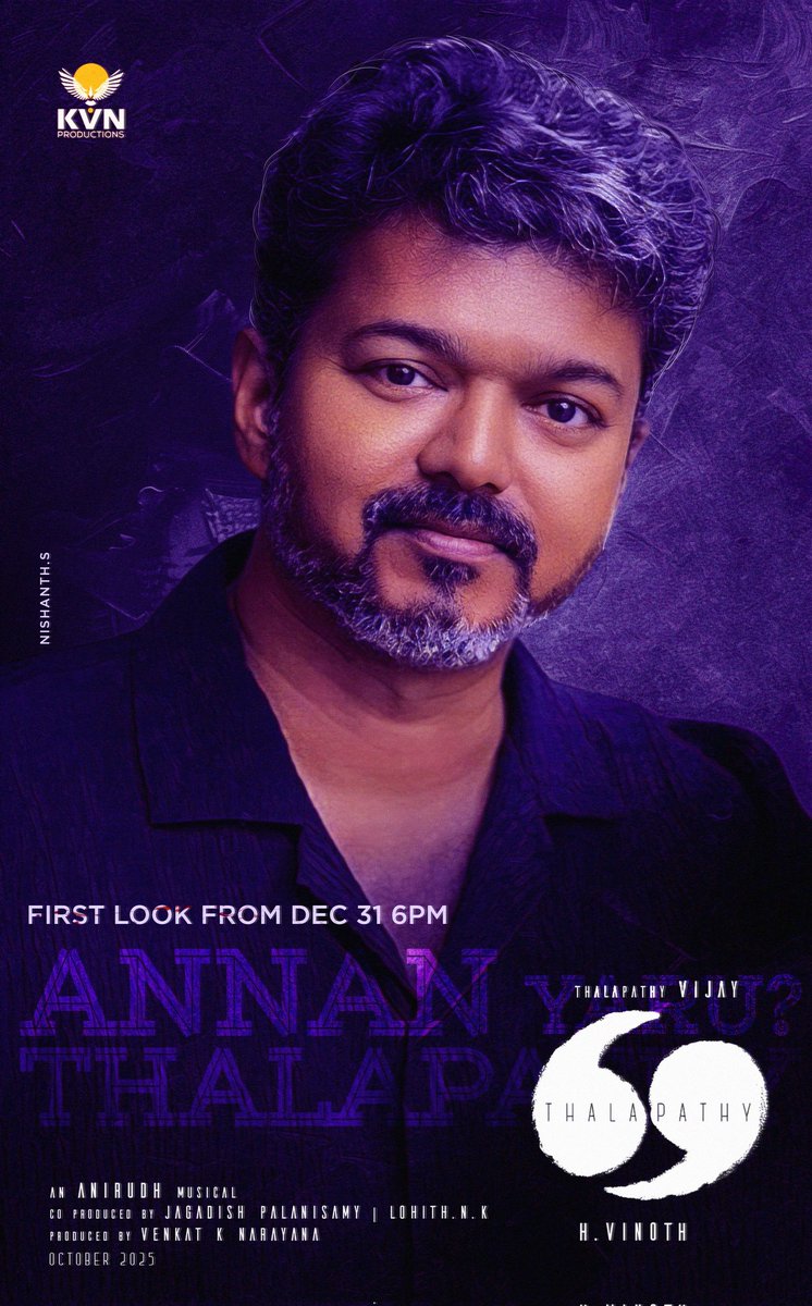 GoatMovie2024's tweet photo. #Thalapathy69 update soon..
@actorvijay @Jagadishbliss
@anirudhofficial @hegdepooja
@KvnProductions

Design by @Nishanth_Offcl https://t.co/8J8mSEINUo