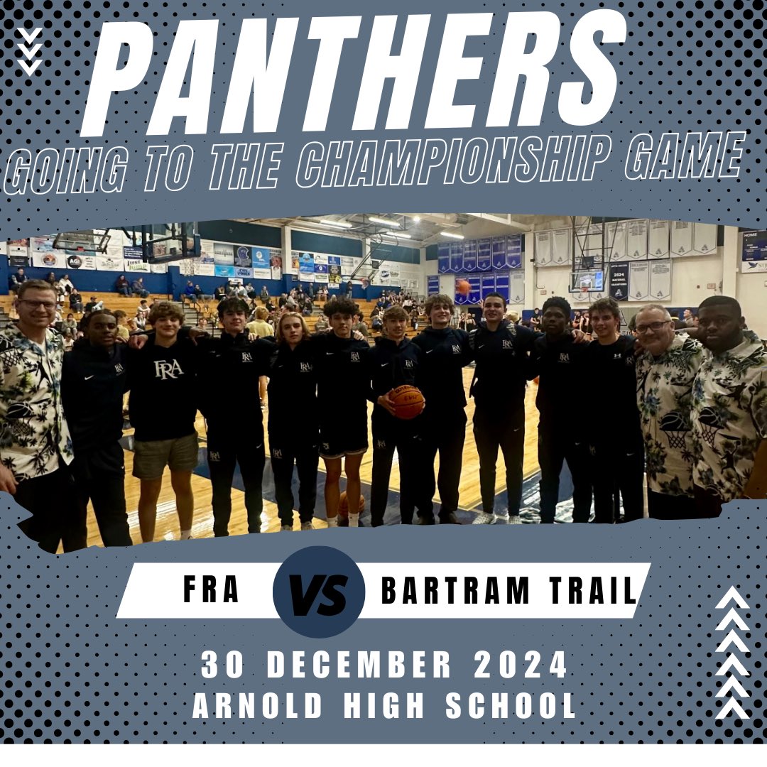 Franklin Road Academy Basketball (@fra_mbb) on Twitter photo FRA defeats Destin HS 54-40 to advance to the Marlin Christmas ClassicποΈπ
π Championship Game.
Lucas Kinnard 21pts
Thomas Woodard 14pts
EJ Jordan 12 pts
πPanthers will take on Bartram Trail HS (FL) on Monday (Time TBD). π
<a href="/FRAathletics/">FRA Athletics</a> <a href="/joe_spears7/">Joe Spearsππ</a> <a href="/Kreager/">πππ πΎππππππ</a> <a href="/TnDIIAthletics/">Division II</a> FRA defeats Destin HS 54-40 to advance to the Marlin Christmas ClassicποΈπ
π Championship Game.
Lucas Kinnard 21pts
Thomas Woodard 14pts
EJ Jordan 12 pts
πPanthers will take on Bartram Trail HS (FL) on Monday (Time TBD). π
<a href="/FRAathletics/">FRA Athletics</a> <a href="/joe_spears7/">Joe Spearsππ</a> <a href="/Kreager/">πππ πΎππππππ</a> <a href="/TnDIIAthletics/">Division II</a>