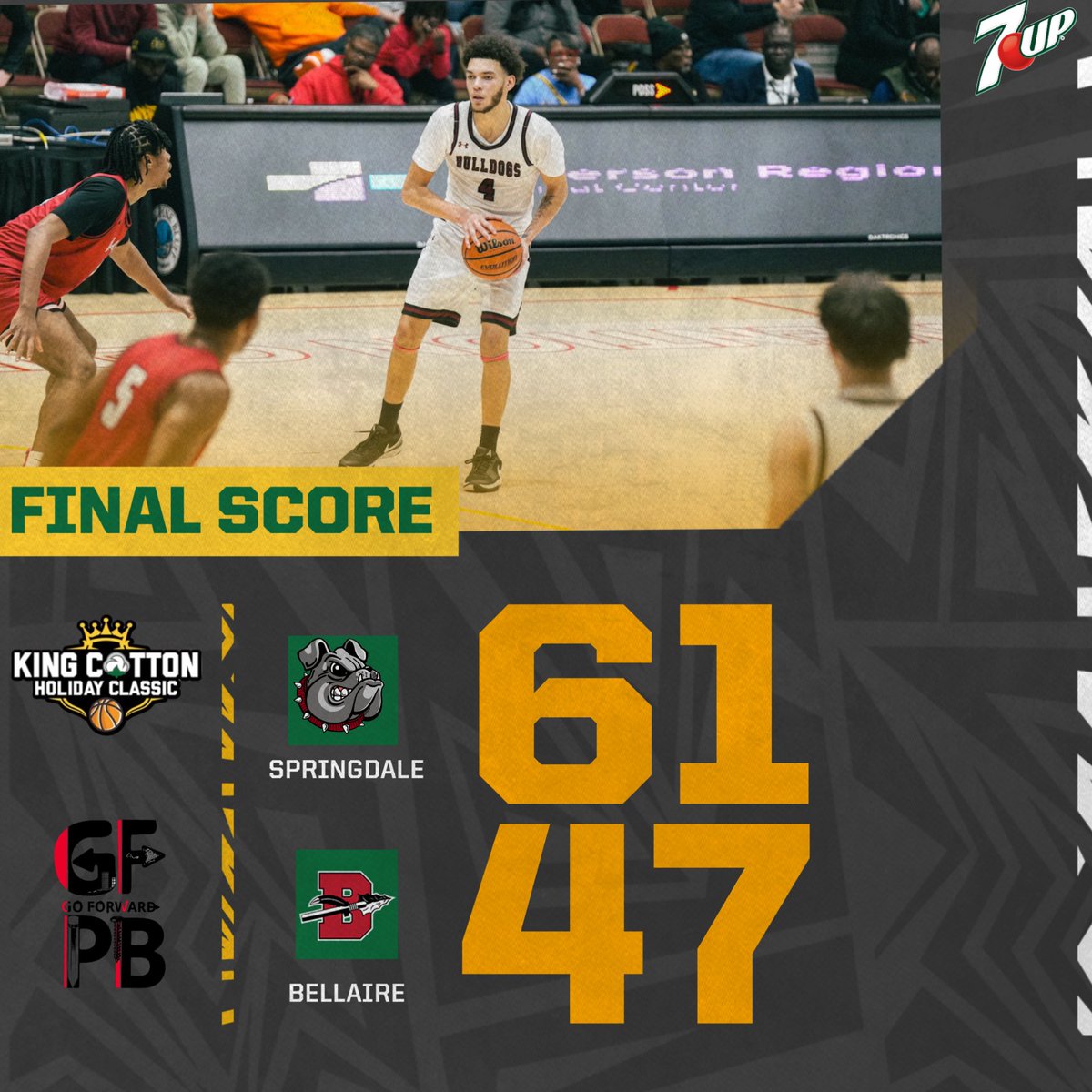 TheKingCottonHC's tweet photo. 𝐒𝐮𝐫𝐯𝐢𝐯𝐞 𝐚𝐧𝐝 𝐀𝐝𝐯𝐚𝐧𝐜𝐞 😤👑

Springdale @Reddogs_bball is on its way to the championship game! 

The Bulldogs were powered by @RazorbackMBB commit Isaiah Sealy @isaiah_sealy, who scored 13 points, grabbed seven boards, and dished out six assists. https://t.co/LFugh4AIYb