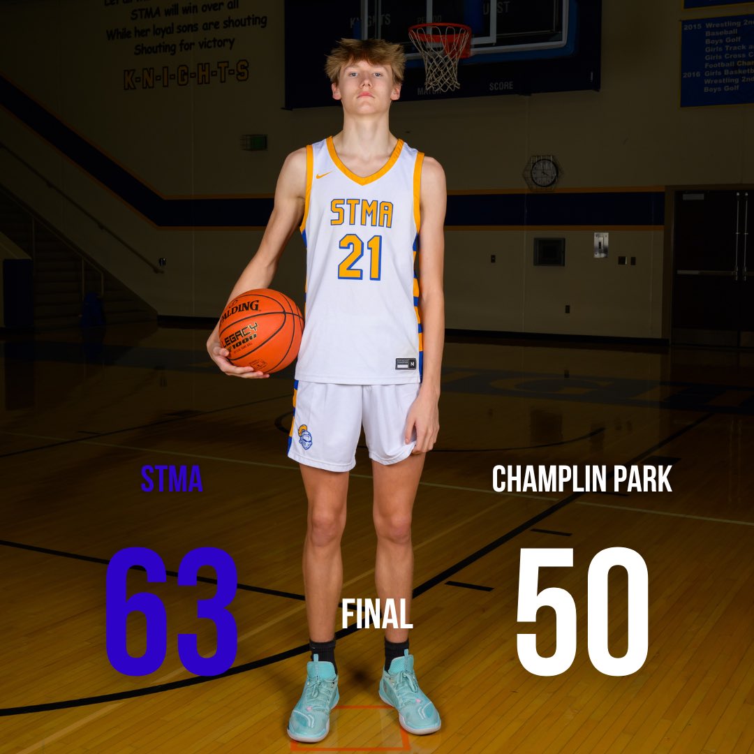 ‼️BIG WIN ‼️

The Knights win the second half by 17 points to secure a big come from behind victory over Champlin Park 🏀 The Knights leave the Granite City Classic with a season record of 7-1 ‼️

The Boys are back in action Thursday, January 2nd @ HOME 🏀
