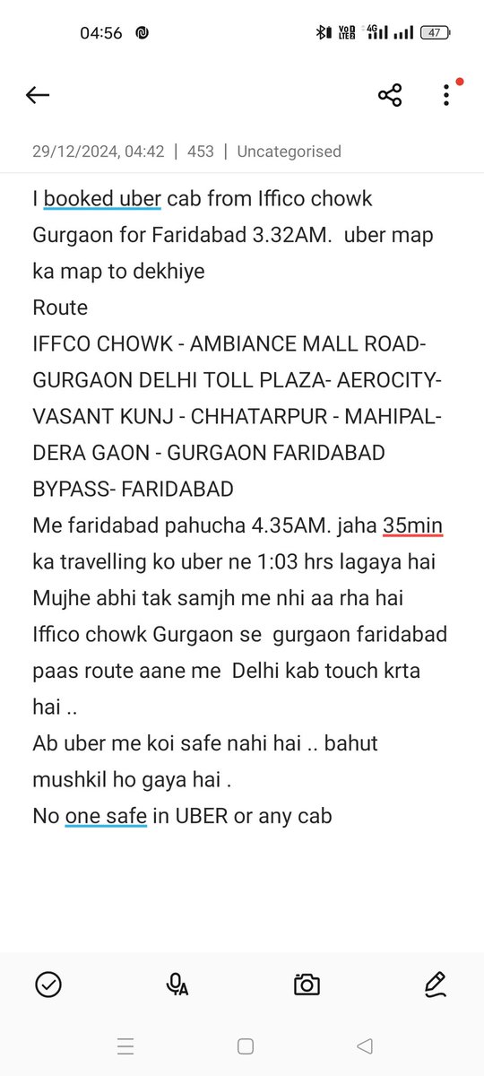 themandipanand's tweet image. Ab uber me koi safe nahi hai .. bahut mushkil ho gaya hai .
No one safe in UBER or any cab @Uber_Support @Uber_India #uber #noonesafe #cabservice
