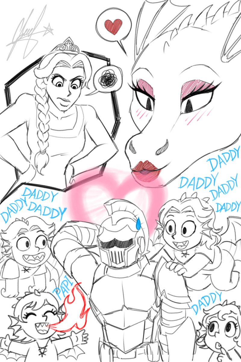 SpiderMortal's tweet photo. 🐉👸 🗡️
(Part 2/2) 

"...And they lived happily ever after "

#sketch #sketches #digitalart #OC #Ocxcanon #DnD #Dragon #PrincessFiona #Fiona #shrek https://t.co/GopDRVY5Mh
