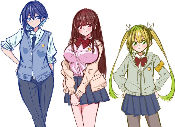 いつかどこかで使うかもしれないオリキャラ3人覚え描き 