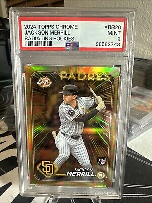 gems_card's tweet image. 2024 Topps Chrome Radiating Rookies Jackson Merrill #RR20 PSA 9 #ad #thehobby ebay.com/itm/2024-Topps…