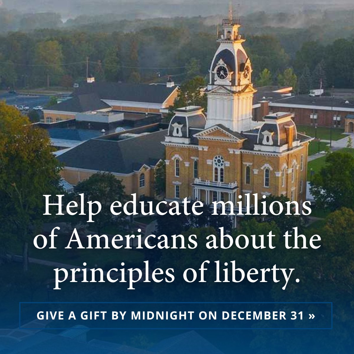 We’re working tirelessly to reach our $6,000,000 goal by midnight on December 31 to expand our mission of educating millions about liberty in 2025. Your support is critical to preserving freedom for future generations. Will you partner with us today? Click the secure link to give