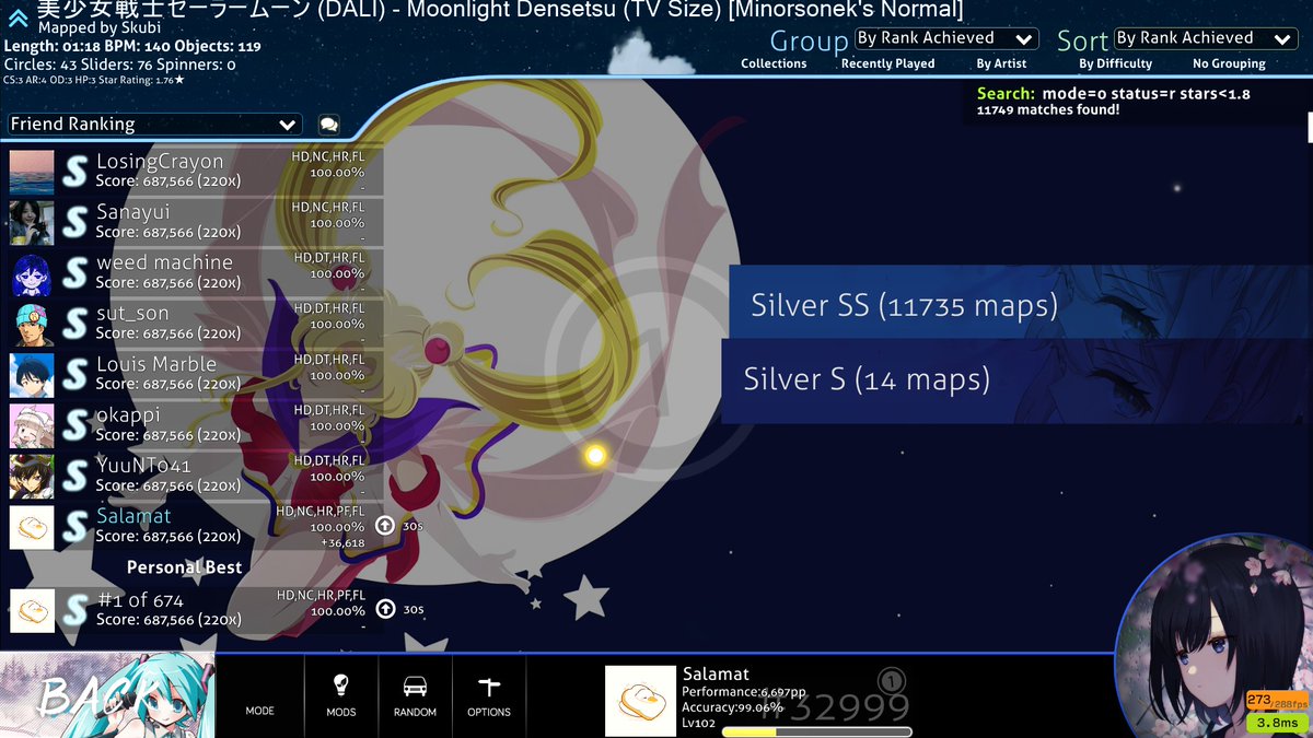 I now have a 4-mod score on every ranked map under 1.8★! SS in all but 14 maps.