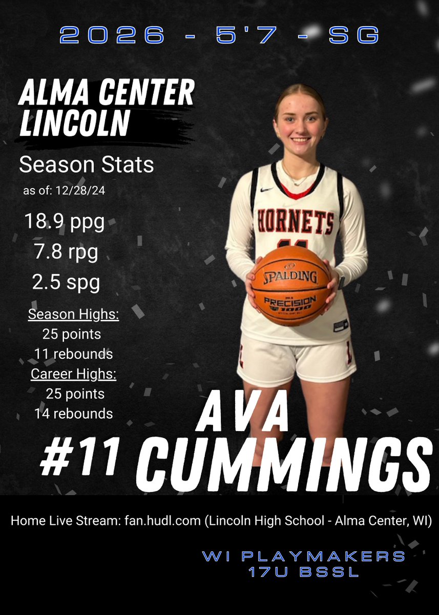 WI Playmakers 17U BSTL & 17U BSSL (@playmkrs17u) on Twitter photo <a href="/gretabelany5/">Greta Belany</a> <a href="/HudsonGirlsBas1/">Hudson Girls Basketball</a> <a href="/Shaw_Playmakers/">Coach Aaron</a> <a href="/jill_kunert27/">jill kunert</a> <a href="/nat_backhaus/">natalie backhaus</a> <a href="/annaradcliffe06/">Anna Radcliffe</a> <a href="/lydiapaulmier1/">Lydia Paulmier</a> <a href="/OldAbeNation/">MHS Girls Basketball</a> <a href="/BellantiLily/">Lily Bellanti</a> 2026 Ava Cummings
(5’7 • SG • Alma Center Lincoln, WI)
<a href="/avalcummings/">Ava Cummings</a>
<a href="/shelby_lyman12/">Shelby Lyman</a>
hudl.com/video/3/185031… <a href="/gretabelany5/">Greta Belany</a> <a href="/HudsonGirlsBas1/">Hudson Girls Basketball</a> <a href="/Shaw_Playmakers/">Coach Aaron</a> <a href="/jill_kunert27/">jill kunert</a> <a href="/nat_backhaus/">natalie backhaus</a> <a href="/annaradcliffe06/">Anna Radcliffe</a> <a href="/lydiapaulmier1/">Lydia Paulmier</a> <a href="/OldAbeNation/">MHS Girls Basketball</a> <a href="/BellantiLily/">Lily Bellanti</a> 2026 Ava Cummings
(5’7 • SG • Alma Center Lincoln, WI)
<a href="/avalcummings/">Ava Cummings</a>
<a href="/shelby_lyman12/">Shelby Lyman</a>
hudl.com/video/3/185031…