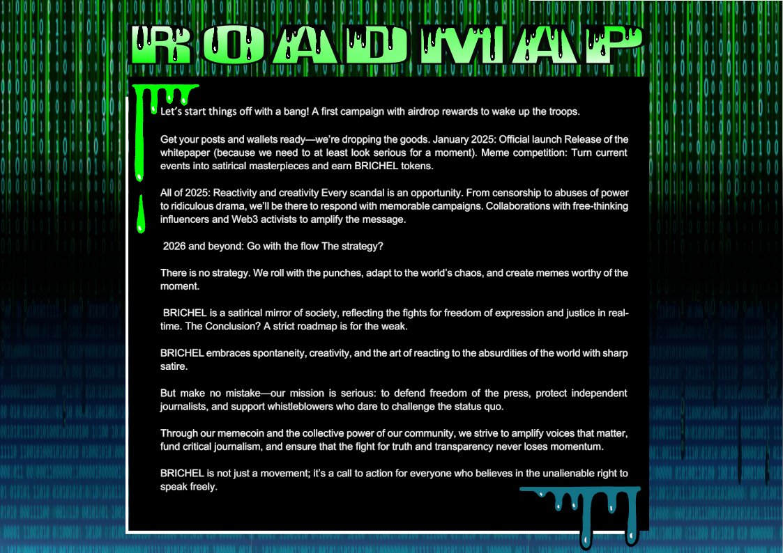 Enigmabrichel's tweet photo. The roadmap is here 🚨
Are you ready to discover lost cryptograms ?
Get ready for the start of the ALT season 🔥
₿RICHEL launch 29/12 🚀
#FreedomOfSpeech #CryptoMeme #DegenPride #Enigma₿richel #FreePress #CryptoCommunity #Cypherpunk #Cryptograms https://t.co/bqodHAaYhv